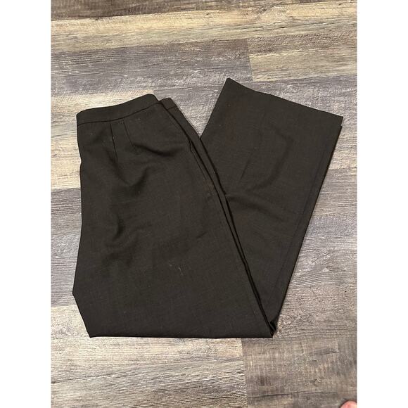 Ann Taylor Factory Store Womens Green Solid Stretch Wide Leg Dress Pants Size 14 - Picture 1 of 3